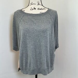 Moth Gray &‎ Peach Color Block Top Dolman Sleeve Knit Shirt